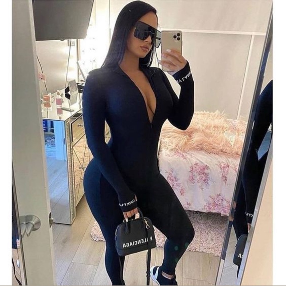 COPY - Lucky Label Black Ribbed Jumpsuit